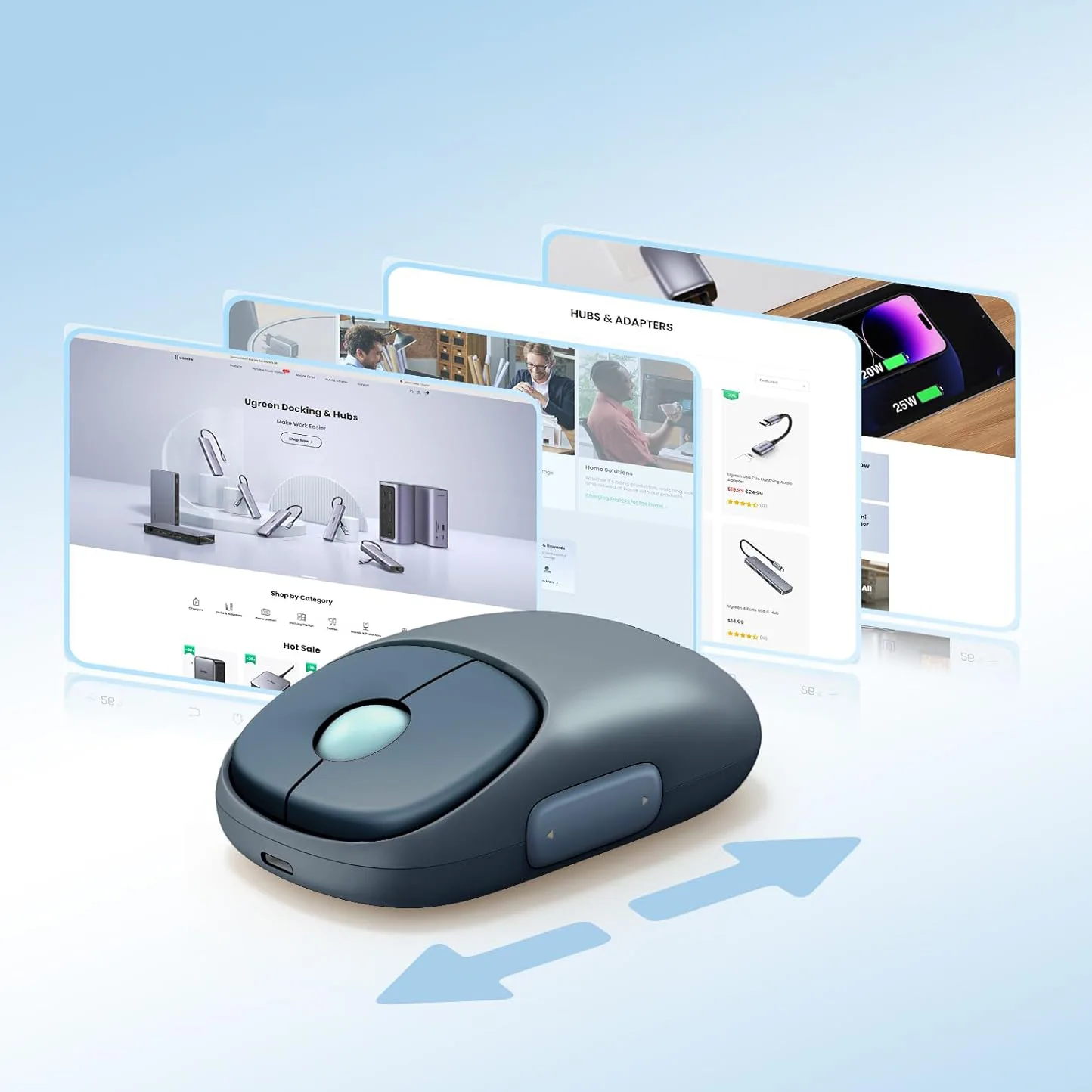 MU102 FUN+ Mouse wireless pentru computer cu Bluetooth 2,4 GHz, negru 6