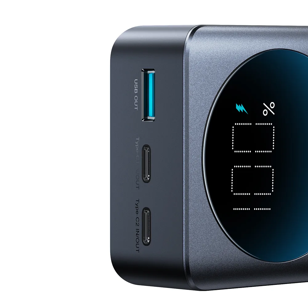 30.000 mAh 65 W 3 A USB/USB-C Digital Power Bank, Schwarz 5