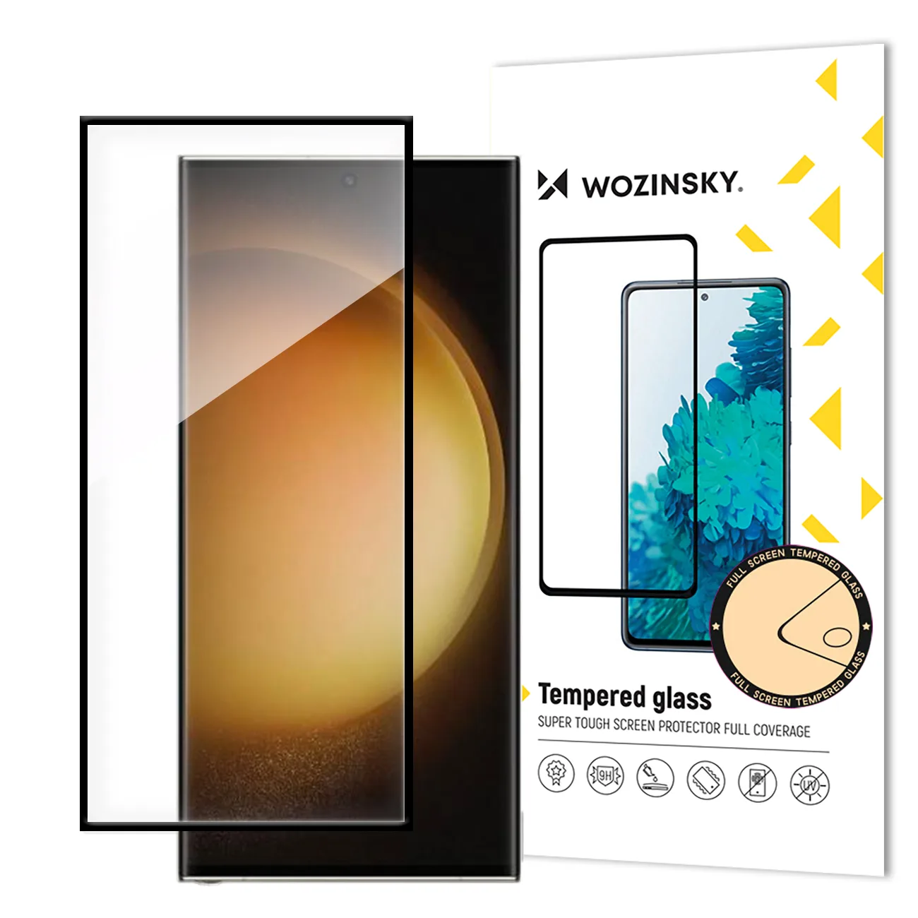 Szkło hartowane 9H do Samsung Galaxy S24 Ultra z czarną ramką Full Glue Szkło hartowane 9H do Samsung Galaxy S24 Ultra z czarną ramką Full Glue