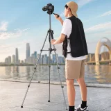 Professzionális állvány okostelefonokhoz és fényképezőgépekhez, 175 cm, fekete és szürke 11