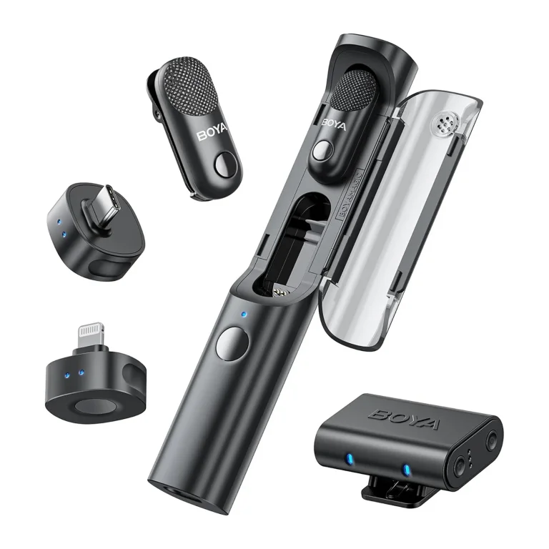 MAGIC-02 4 az 1-ben 2,4 GHz-es USB-C vezeték nélküli mikrofonkészlet – fekete