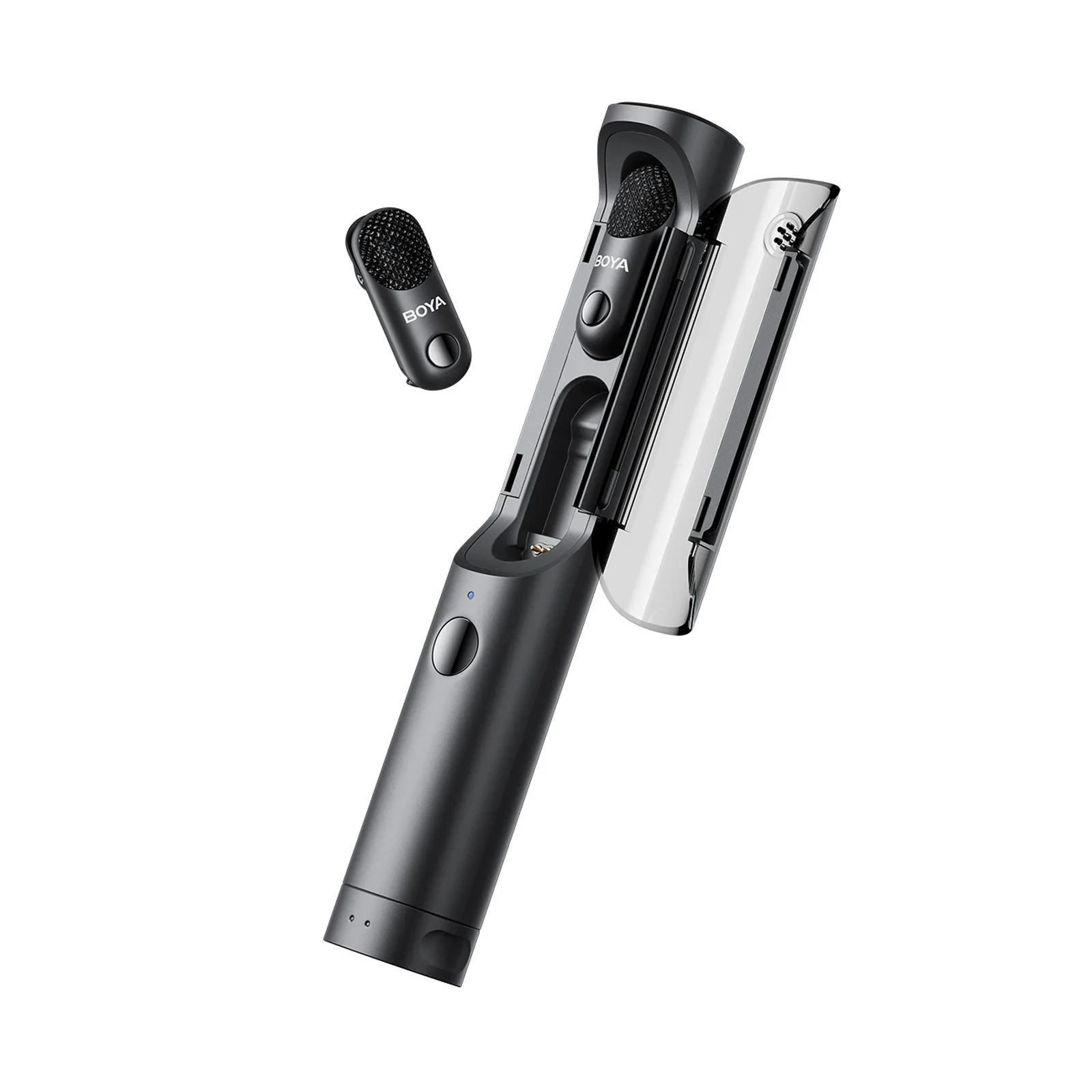 MAGIC-03 4 az 1-ben 2,4 GHz-es USB-C vezeték nélküli mikrofonkészlet – fekete
