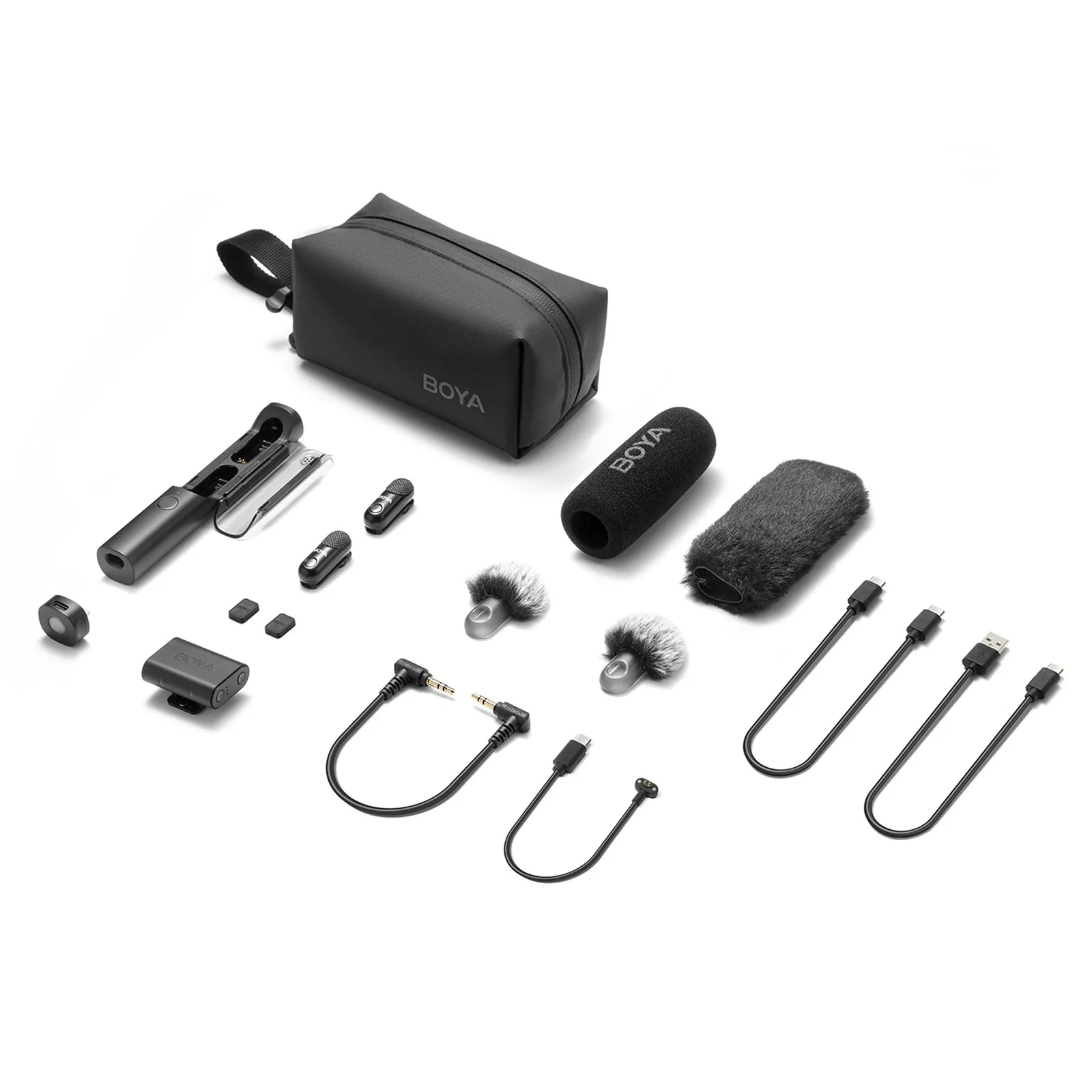 MAGIC-03 4-in-1 2.4GHz USB-C Wireless Microphone Set - Black 2