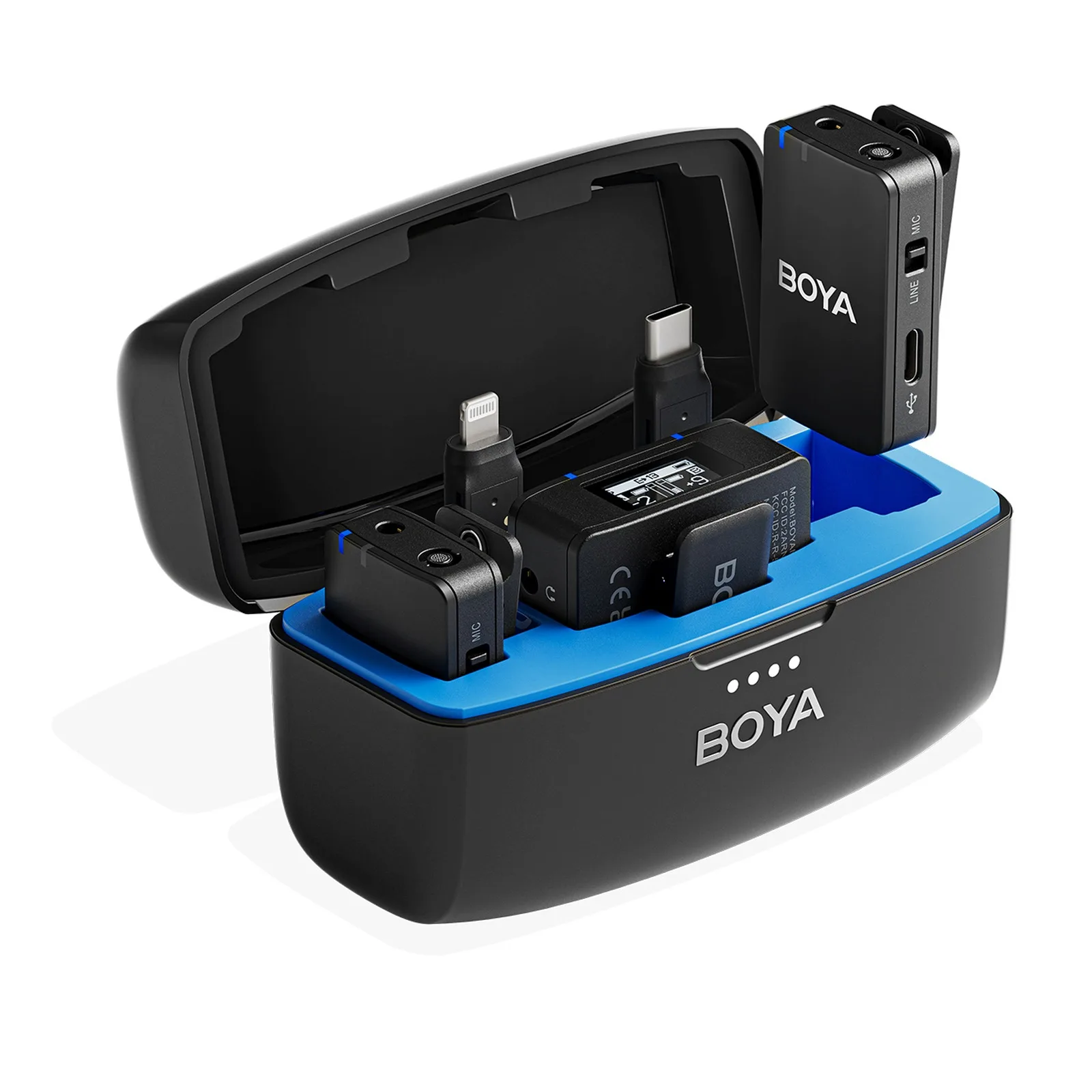 Vezeték nélküli mikrofonkészlet 8 GB-os töltőtokkal, 2,4 GHz, USB-C
