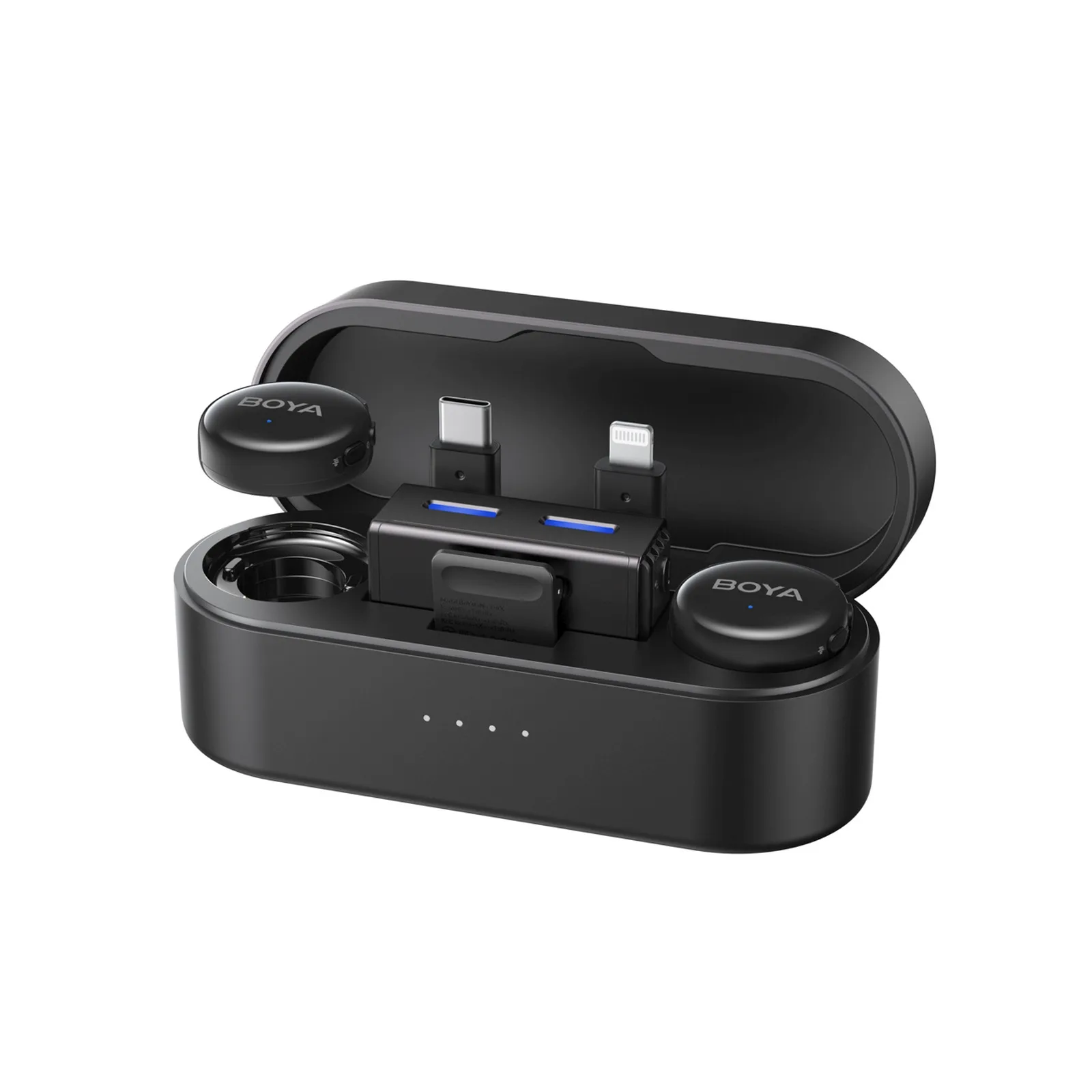 2,4 GHz-es USB-C-s AI vezeték nélküli mikrofonkészlet tokban