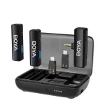 Set bežičnih mikrofona s futrolom od 1000 mAh, 2,4 GHz, USB-C