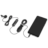 Kabelgebundenes Lavalier-Mikrofon für Smartphones und Kameras, mit 3,5-mm-TRRS-Batterie – schwarz 6