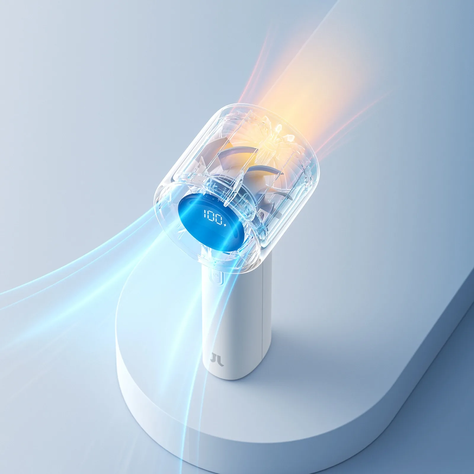 Mini prenosný ventilátor 5000 mAh LED – sivý 10