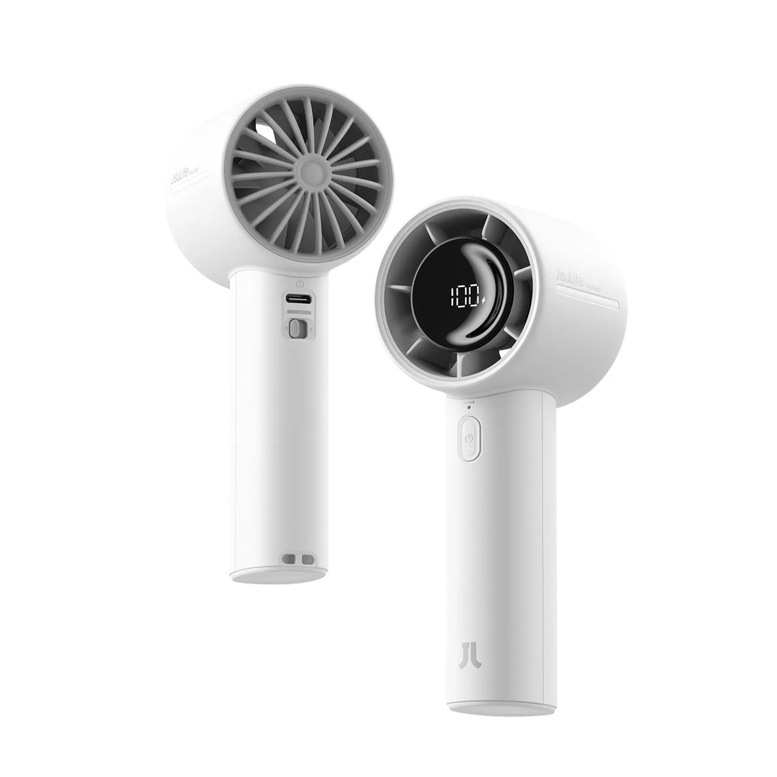Mini prenosný ventilátor 5000 mAh LED – sivý 2