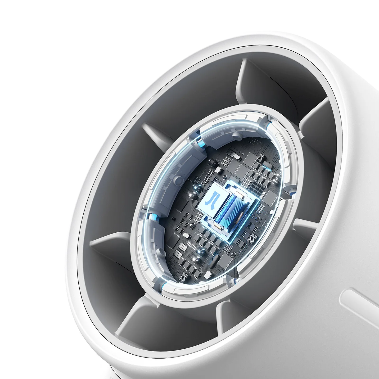 Mini prenosný ventilátor 5000 mAh LED – sivý 3