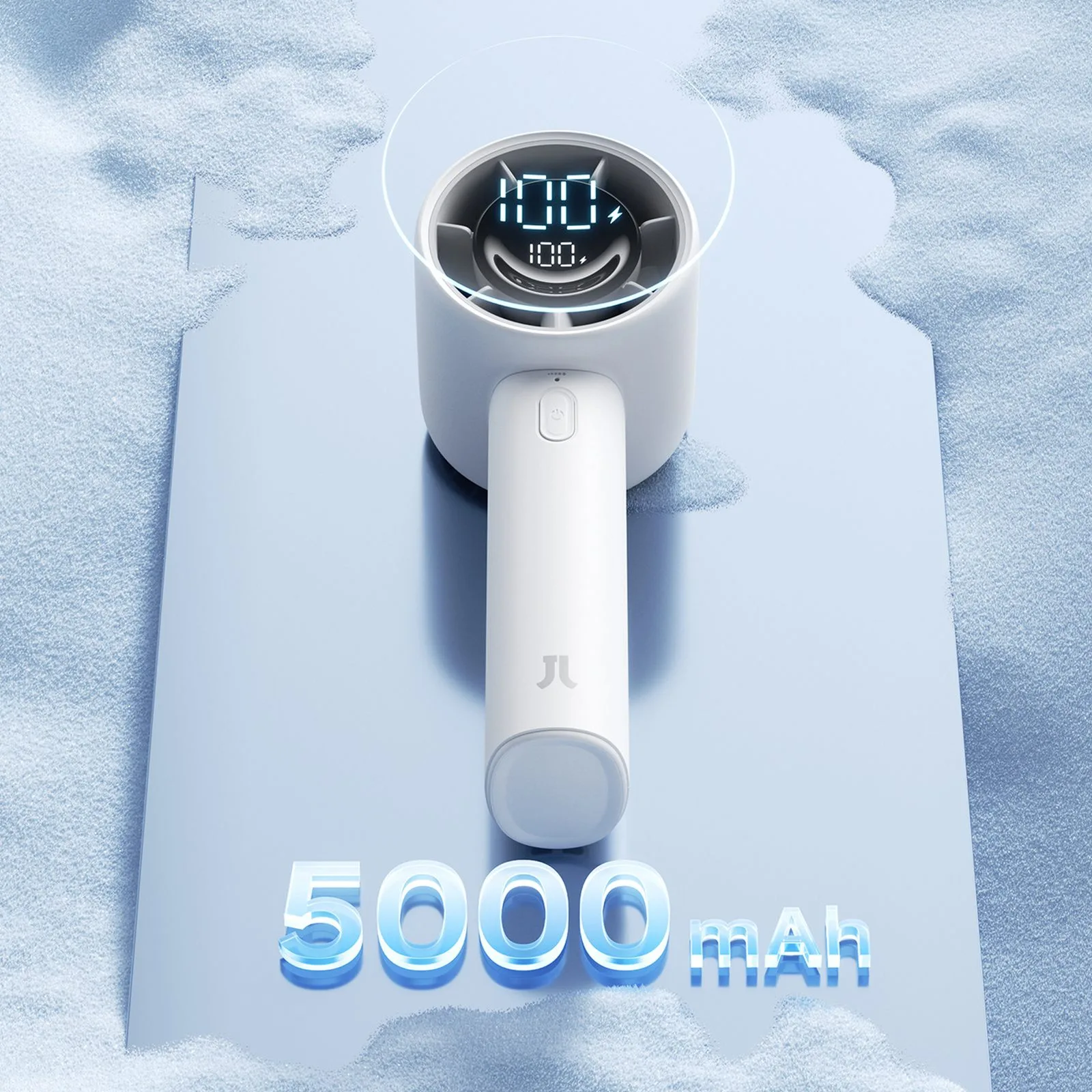 Mini prenosný ventilátor 5000 mAh LED – sivý 8