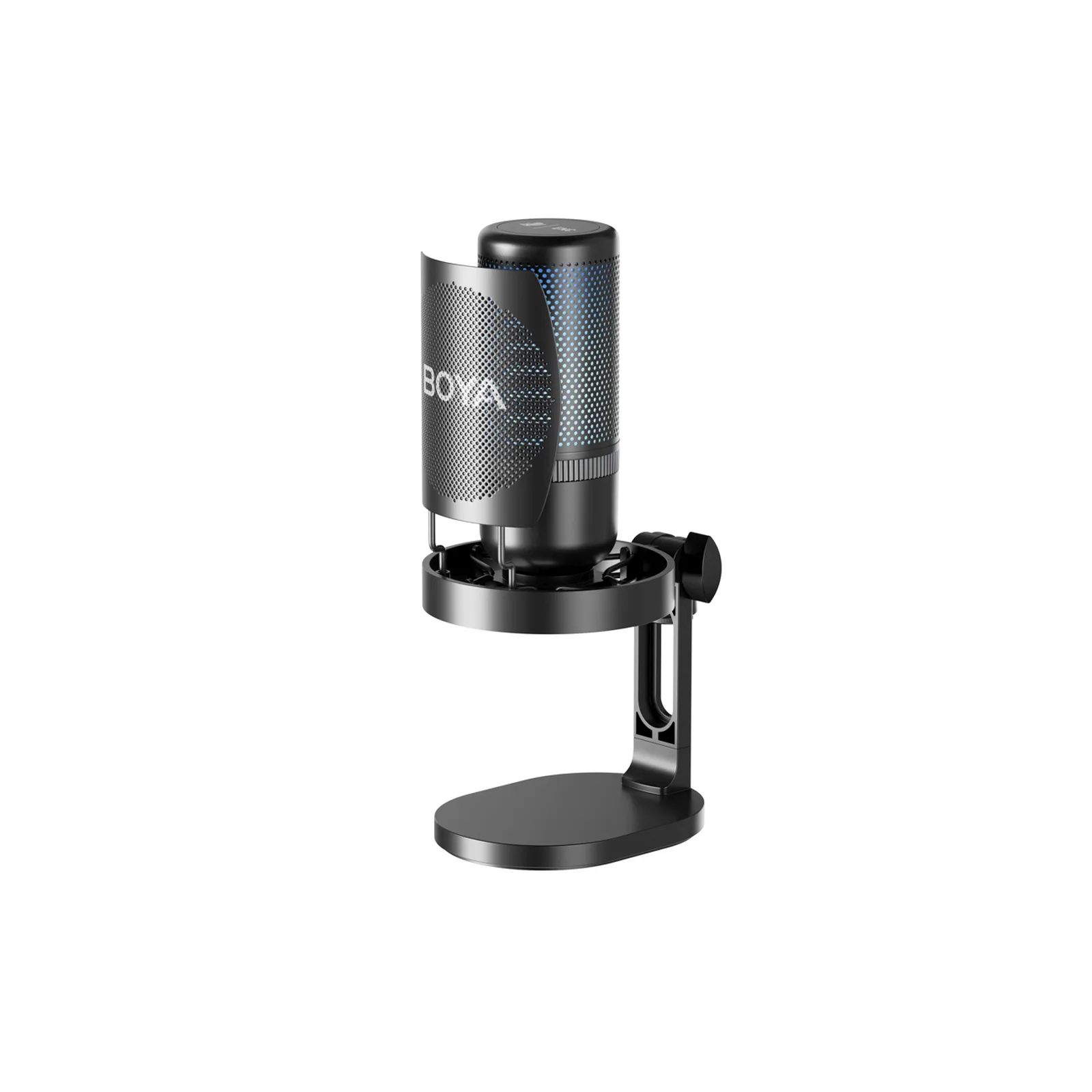 Mikrofon przewodowy ze statywem biurkowym K3 108dB RGB USB-C - czarny Mikrofon przewodowy ze statywem biurkowym K3 108dB RGB USB-C - czarny