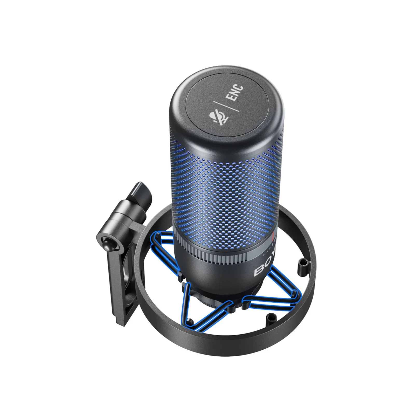 Mikrofon przewodowy ze statywem biurkowym K3 108dB RGB USB-C - czarny 5