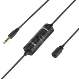 Žičani lavalier mikrofon za pametne telefone i kamere, 3,5 mm TRRS - crni 4