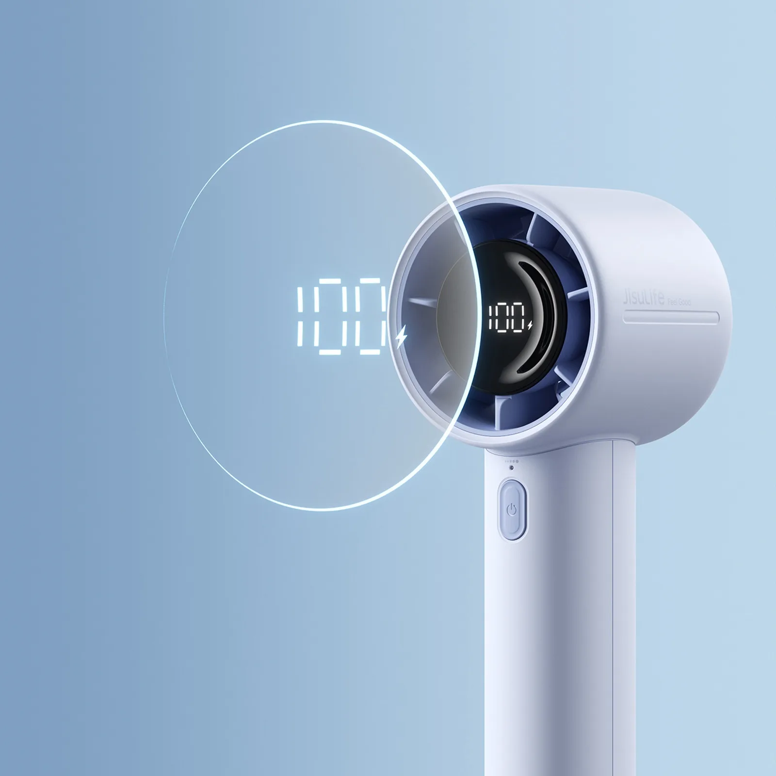 Mini portable fan 5000mAh LED - blue 10