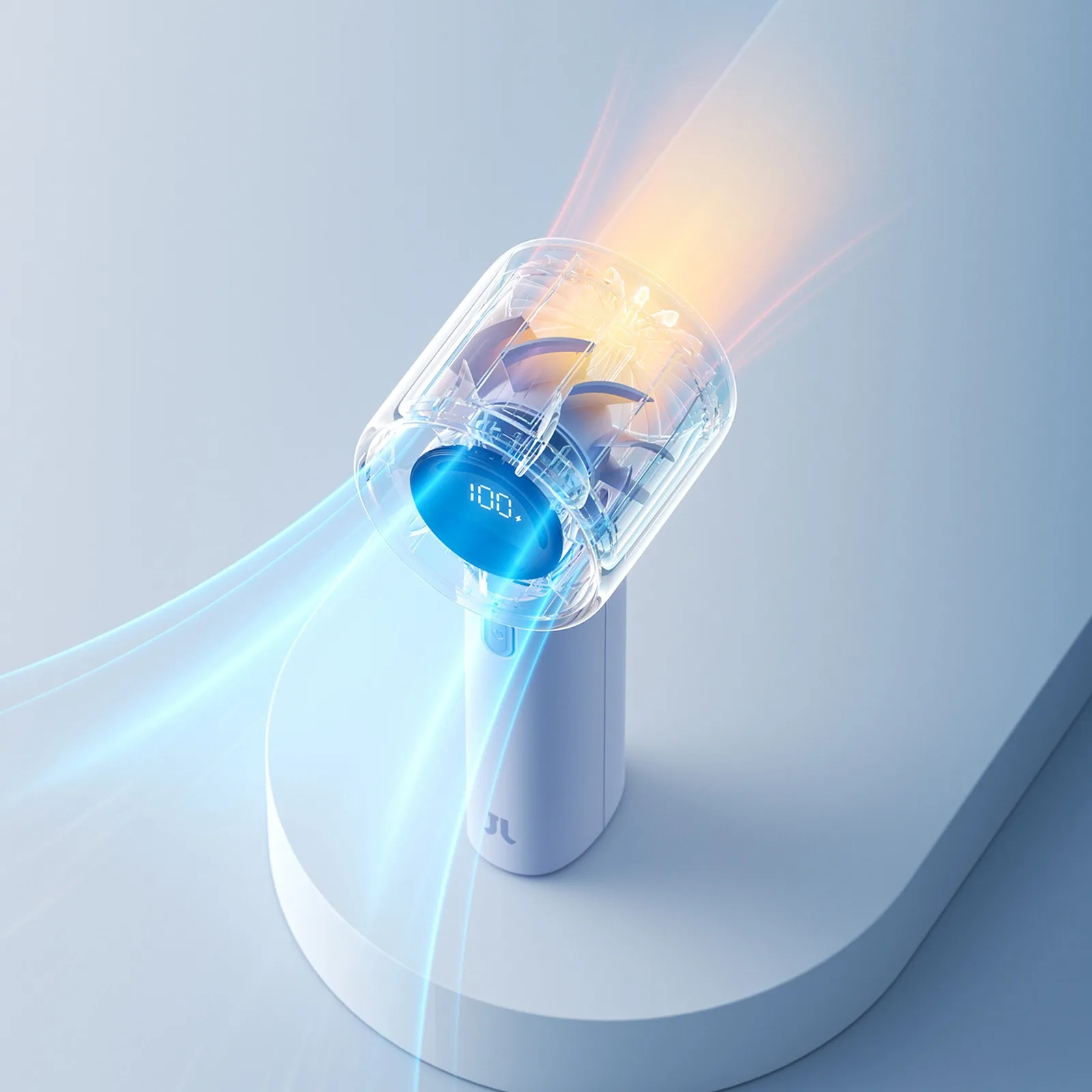 Mini portable fan 5000mAh LED - blue 11