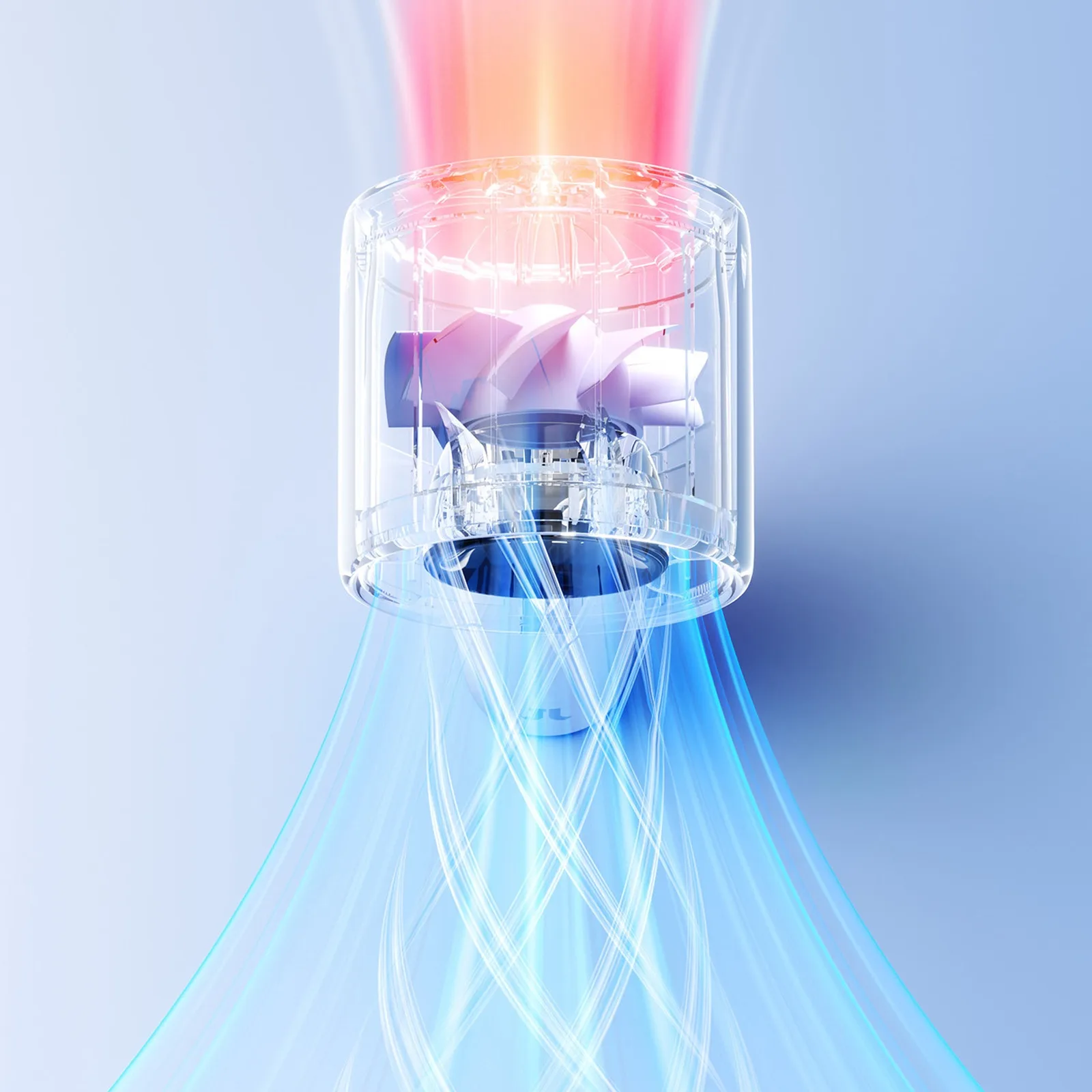 Mini portable fan 5000mAh LED - blue 6