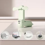 Mini-Handventilator mit Powerbank- und Taschenlampenfunktion, zusammenklappbar, 4500 mAh, USB-C – grün 4