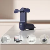 Mini-Handventilator mit Powerbank- und Taschenlampenfunktion, 2000 mAh – blau 2