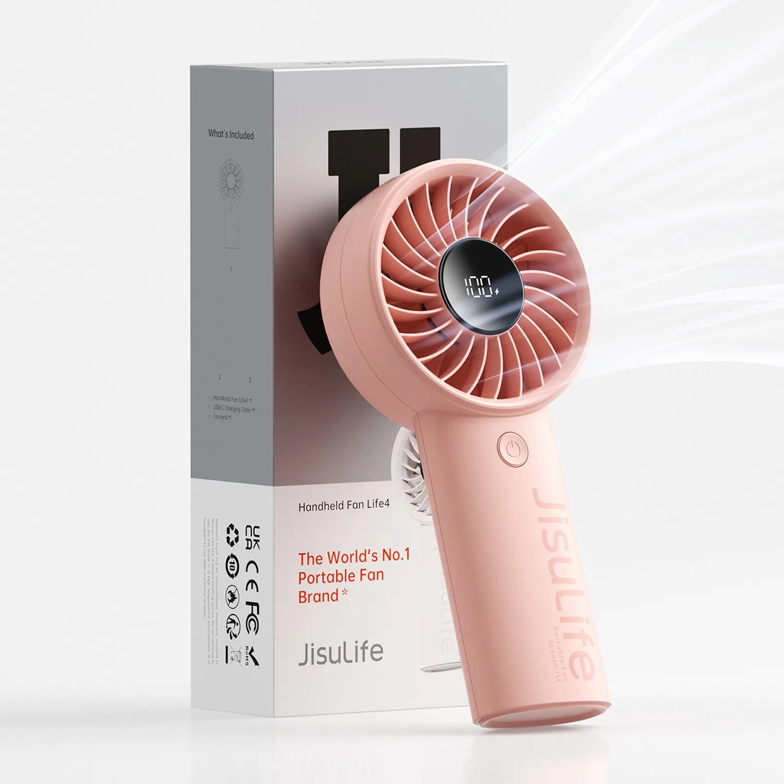 Mini ventilator portabil 3600mAh USB-C - roz 3