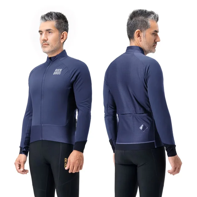 Kétrétegű téli polár kerékpáros kabát, M-es méret – kék