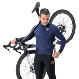 Kurtka rowerowa zimowa polarowa dwuwarstwowa rozmiar M - niebieska 3