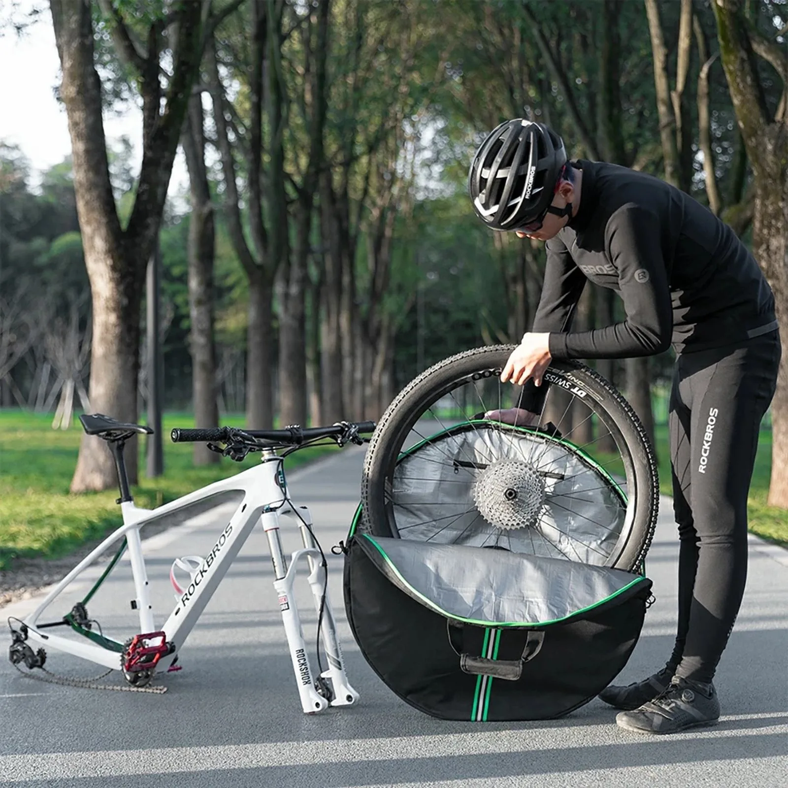 Transport cover for bicycle wheels, 74 cm diameter - black 11