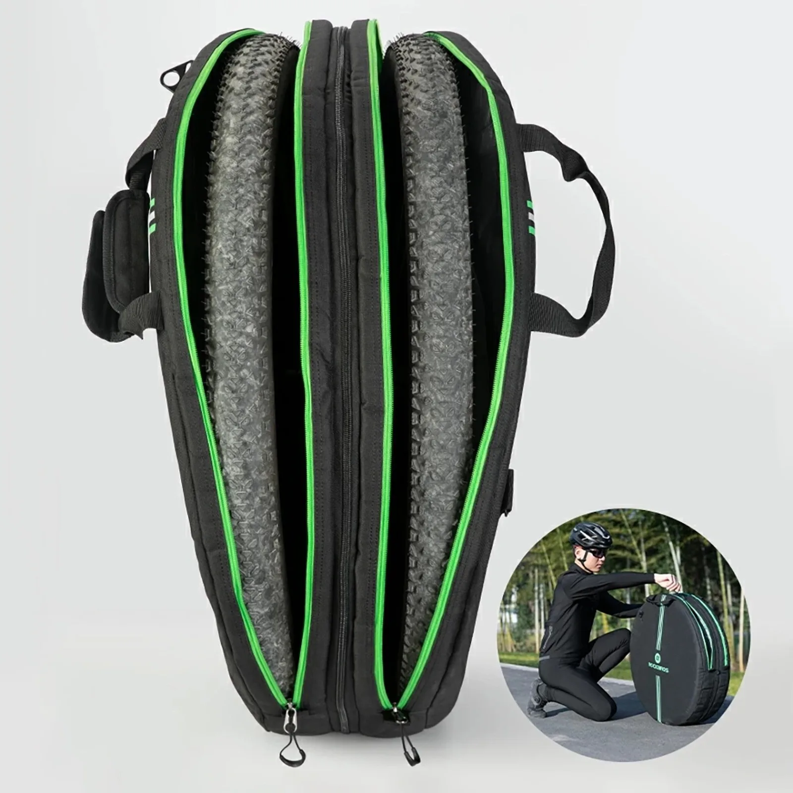 Transport cover for bicycle wheels, 74 cm diameter - black 5