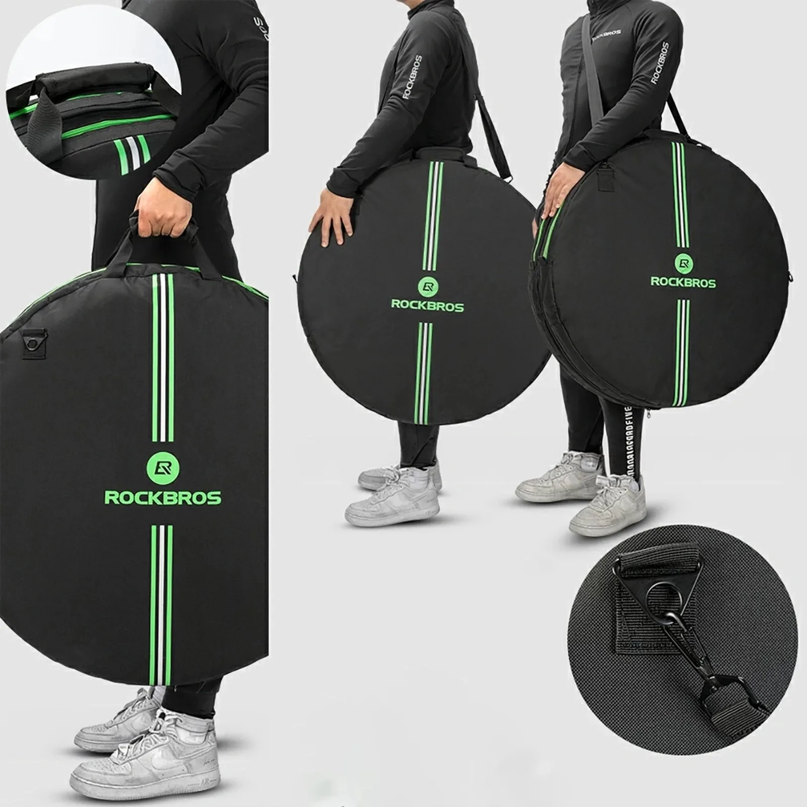 Transport cover for bicycle wheels, 74 cm diameter - black 7