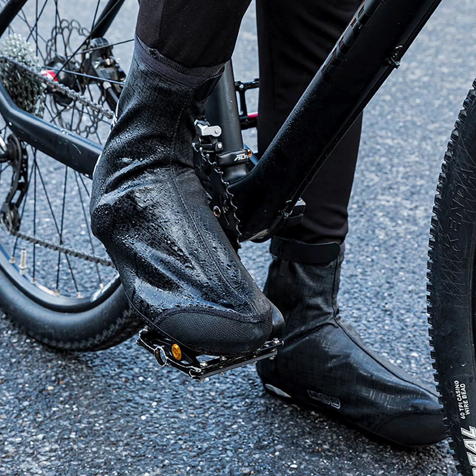 Wind- und wasserdichte Überschuhe 42–46 cm – schwarz 5
