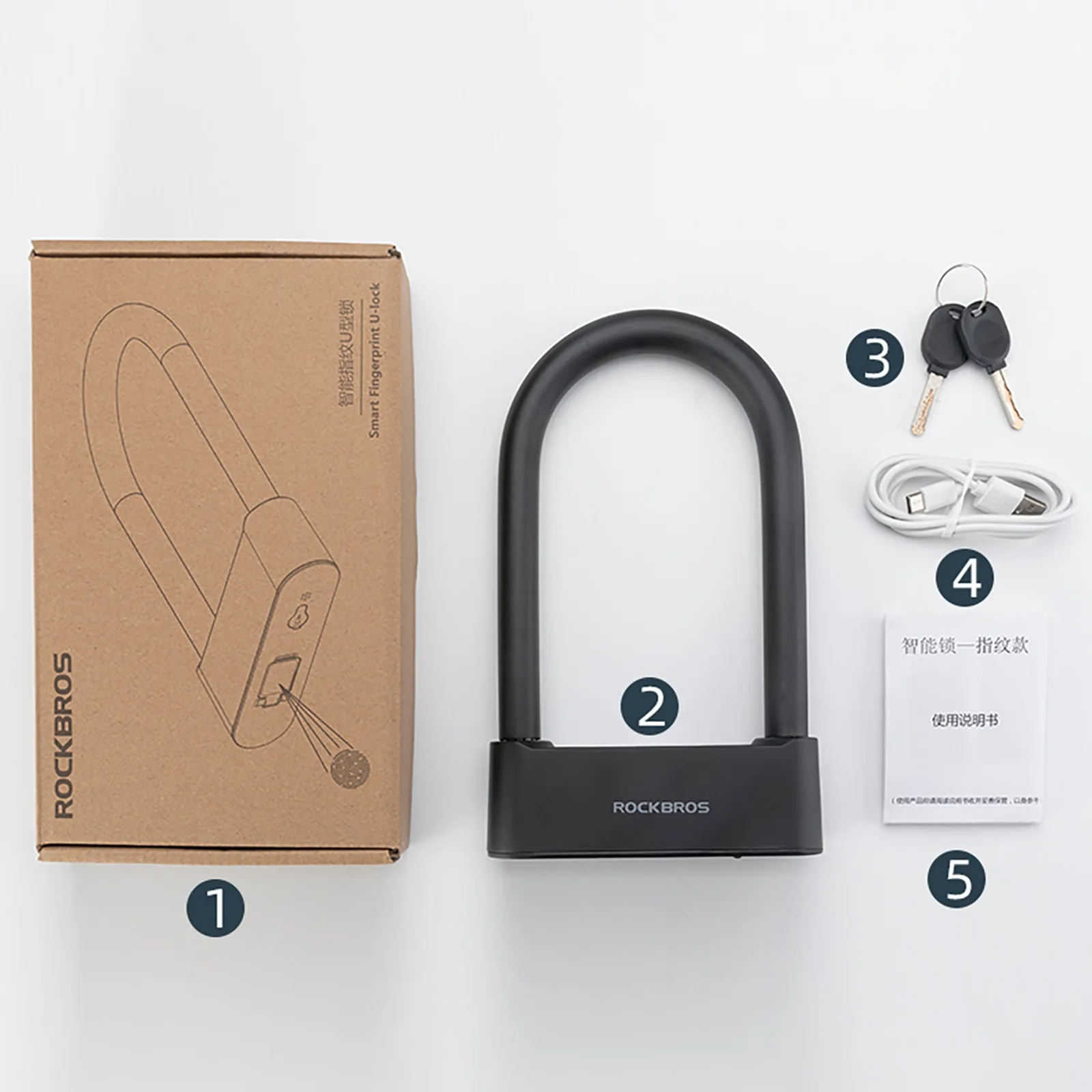 Inteligentný zámok na bicykel s čítačkou odtlačkov prstov a Bluetooth – čierny 9