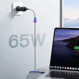 Ładowarka sieciowa USB-A USB-C GaN 65W z kablem USB-C 100W 1.2m - czarna 11