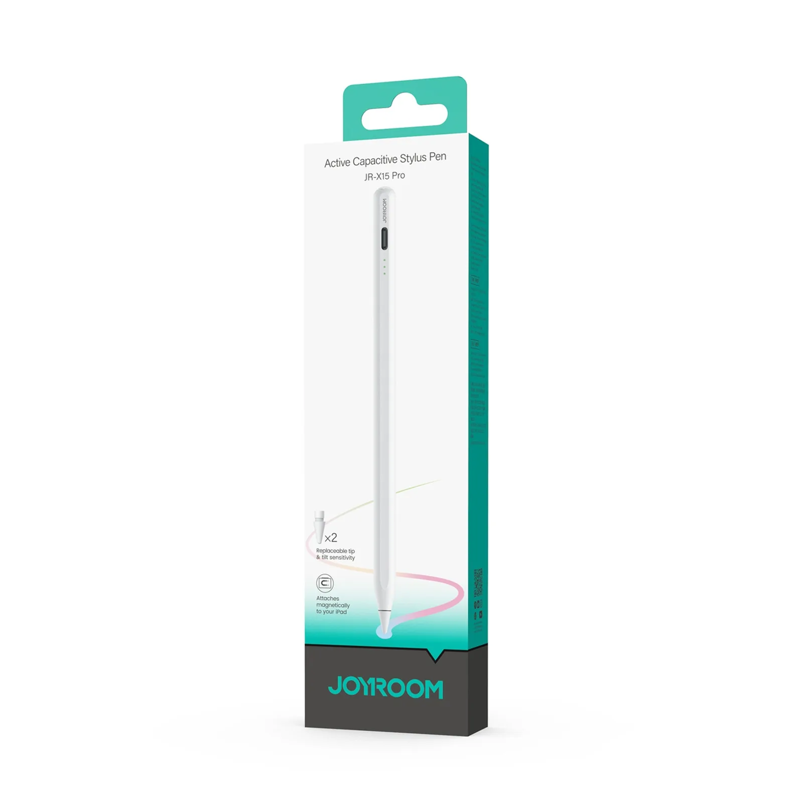 Aktiver Stylus für Touchscreen-Geräte, 2 Spitzen – weiß 3
