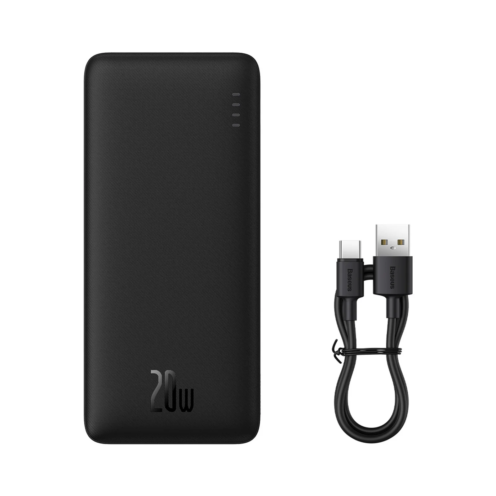 Powerbank 20W 30000mAh USB-A USB-C Airpow Fast Charge z kablem USB-C 30cm - czarny
