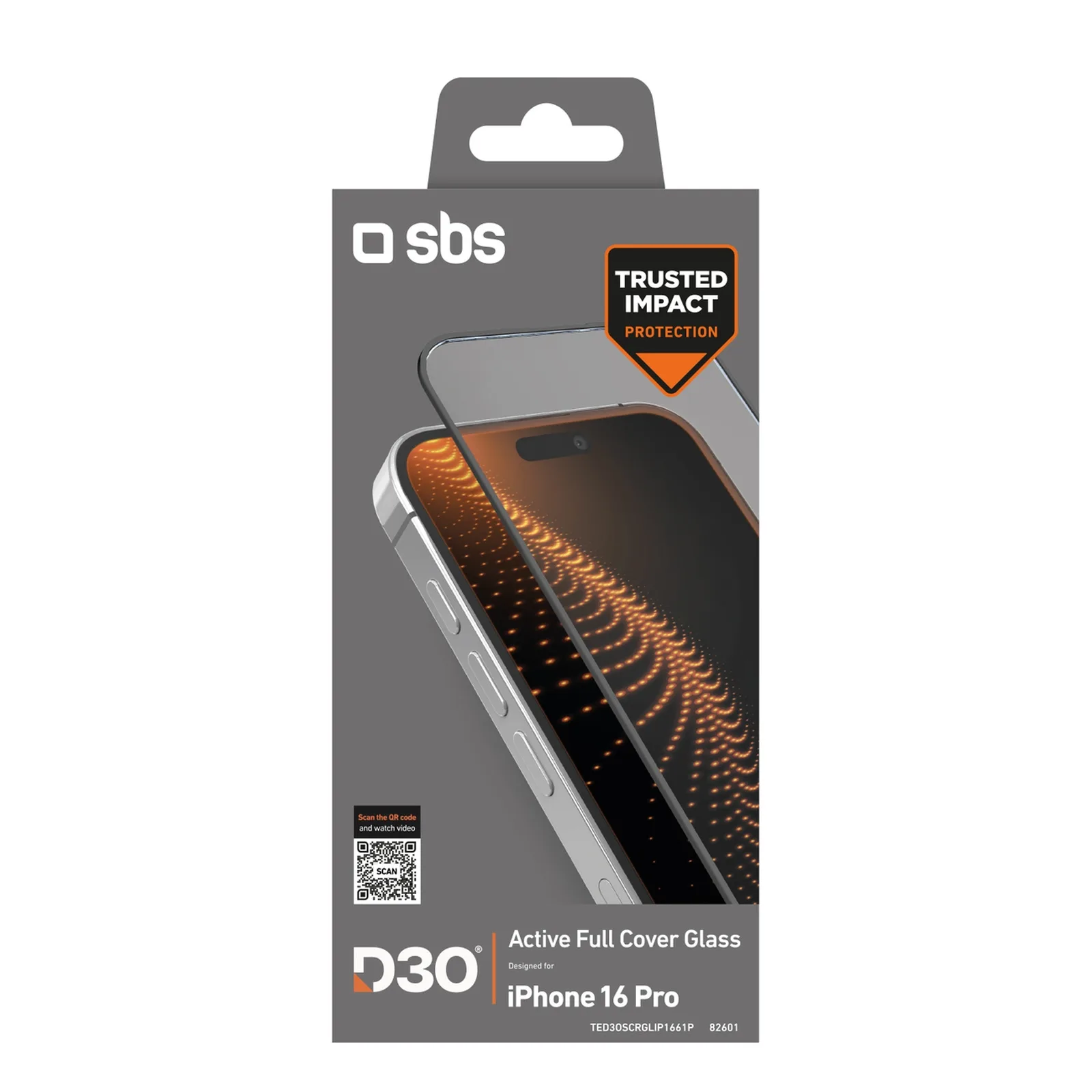 Tempered glass with frame for iPhone 16 Pro Tempered Glass D3O 2