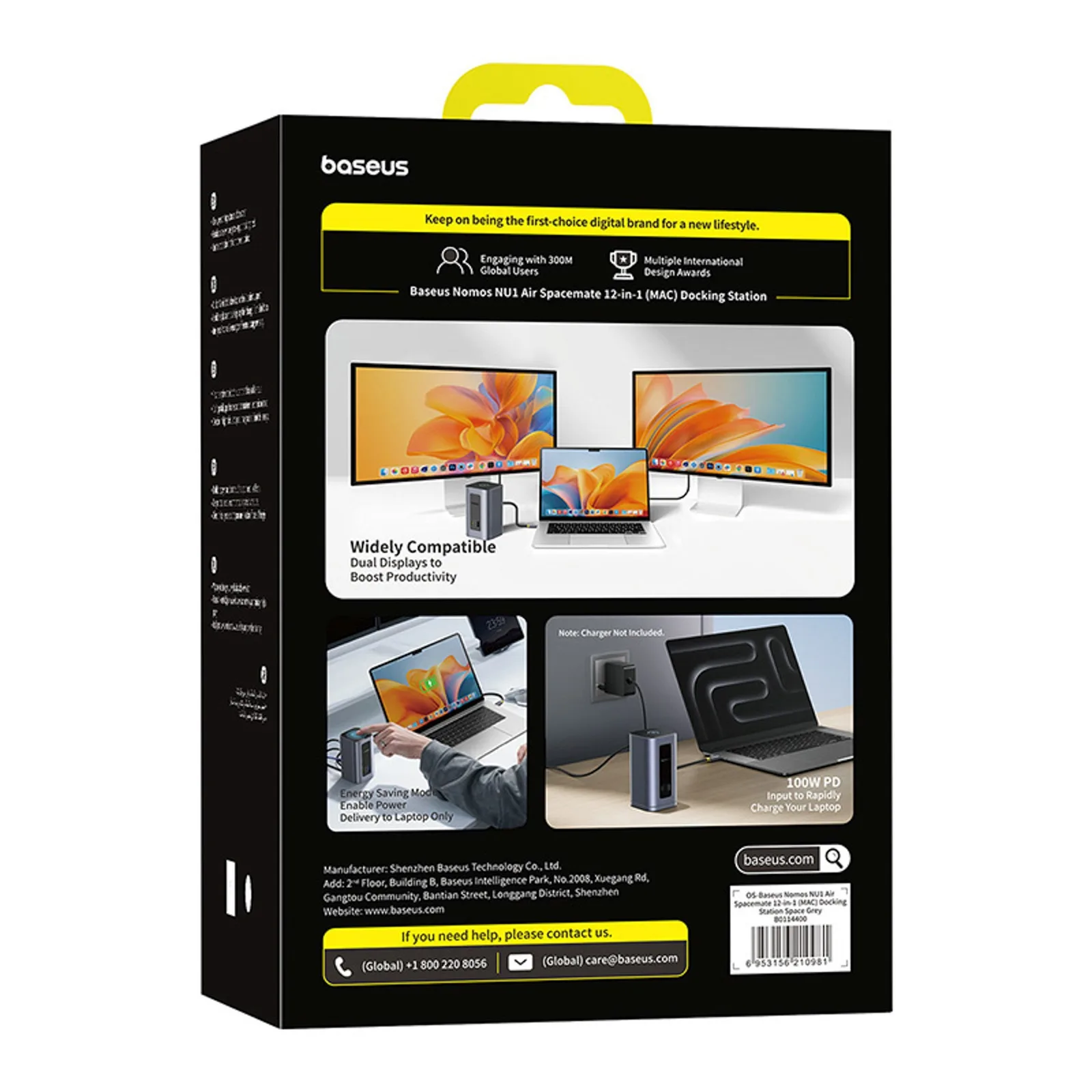 HUB stacja dokująca 12w1 USB-C do USB-C USB-A HDMI DisplayPort Rj45 - szara 5