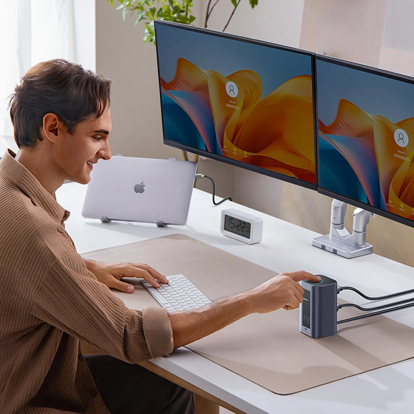 HUB stacja dokująca 12w1 USB-C do USB-C USB-A HDMI DisplayPort Rj45 - szara 8