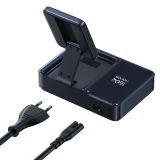 5 az 1-ben USB-A és USB-C vezeték nélküli töltőállomás Qi2 160 W-os behúzható kábellel – fekete 3