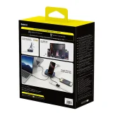 5 az 1-ben USB-A és USB-C vezeték nélküli töltőállomás Qi2 160 W-os behúzható kábellel – fekete 5