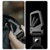 Key ring with bottle opener snap hook - black and gray 3