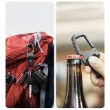 Key ring with bottle opener snap hook - black and gray 4