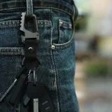Key ring with bottle opener snap hook - black and gray 6