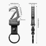 Key ring with bottle opener snap hook - black and gray 7