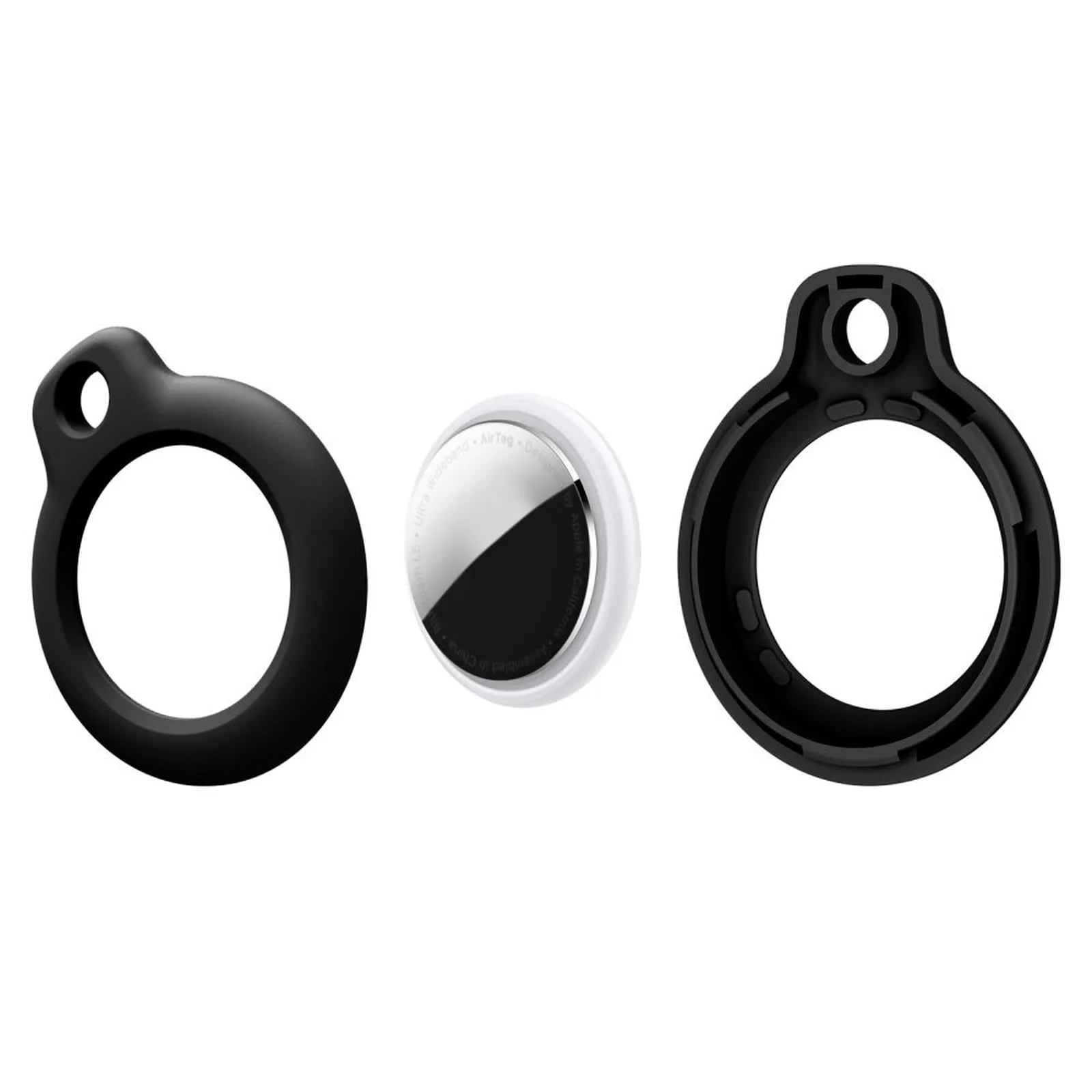 Védő tok az Apple AirTag 1 / 2 nyomkövetőhöz, fekete – 4 db 3