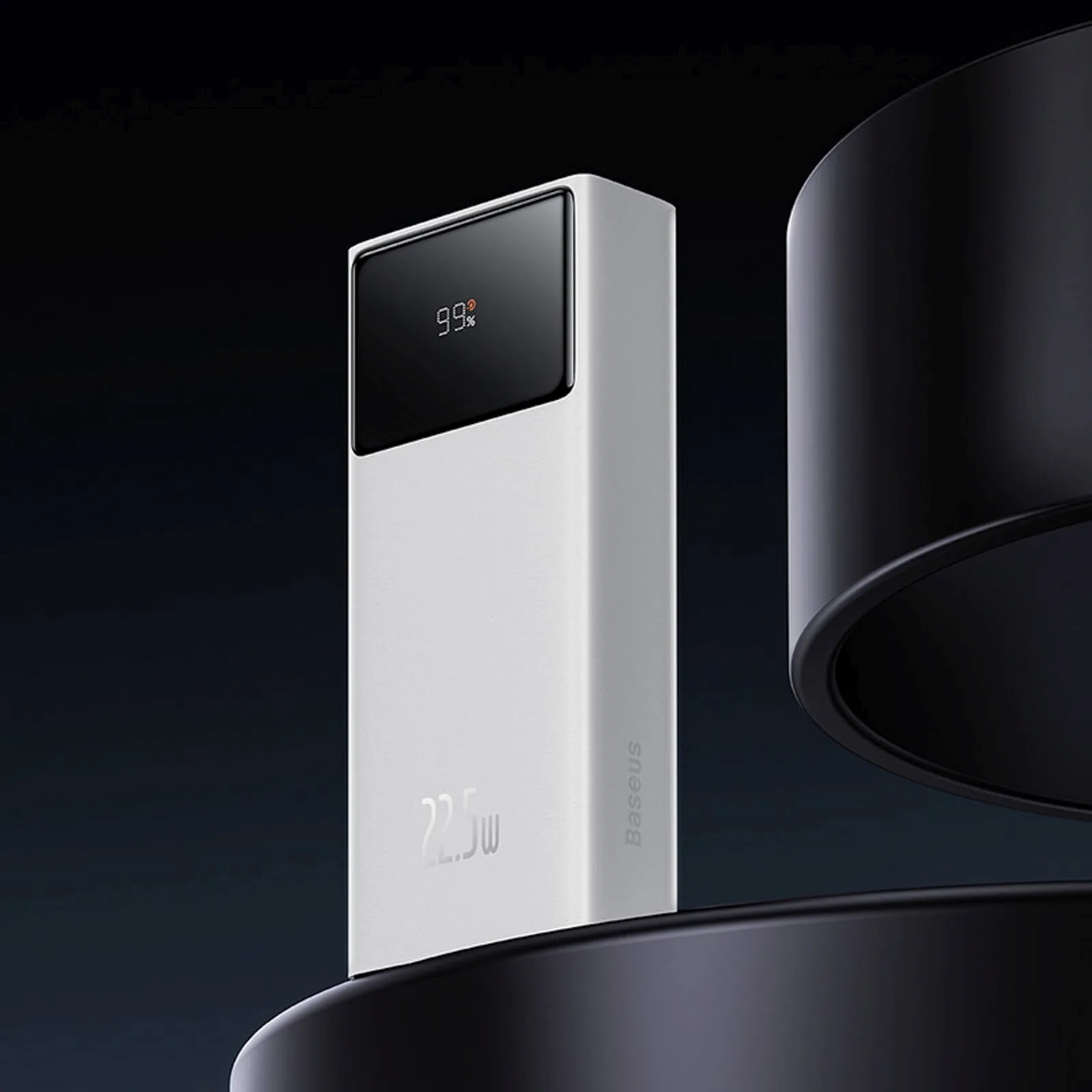 Powerbank 20000mAh USB-A USB-C z wyświetlaczem kablem 22.5W - biały 8