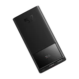 Powerbank 10000mAh USB-A USB-C z wyświetlaczem kablem 22.5W - czarny 2