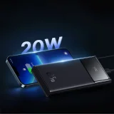 Powerbank 10000mAh USB-A USB-C z wyświetlaczem kablem 22.5W - czarny 6