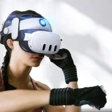 Pasek odciążający do gogli VR Meta Quest 3 z baterią zewnętrzną - biało czarny 2