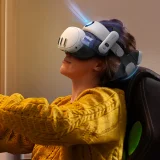 Pasek odciążający do gogli VR Meta Quest 3 z baterią zewnętrzną - biało czarny 3