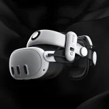Pasek odciążający do gogli VR Meta Quest 3 z baterią zewnętrzną - biało czarny 4